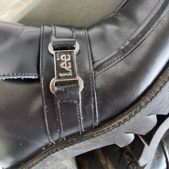 Vintage Lee black leather ankle boots size 40 uk 6.5 alternative fashion - Picture 5 of 9